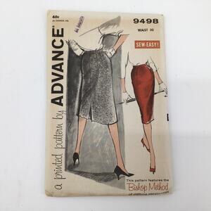 Vintage Advance Sewing Pattern 9498 Bishop Method Misses Skirt Waist 30 UNCUT